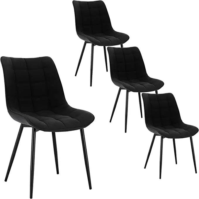 4PCs/Set Faux Leather/Fabric/Velvet/Linen Kitchen Chair