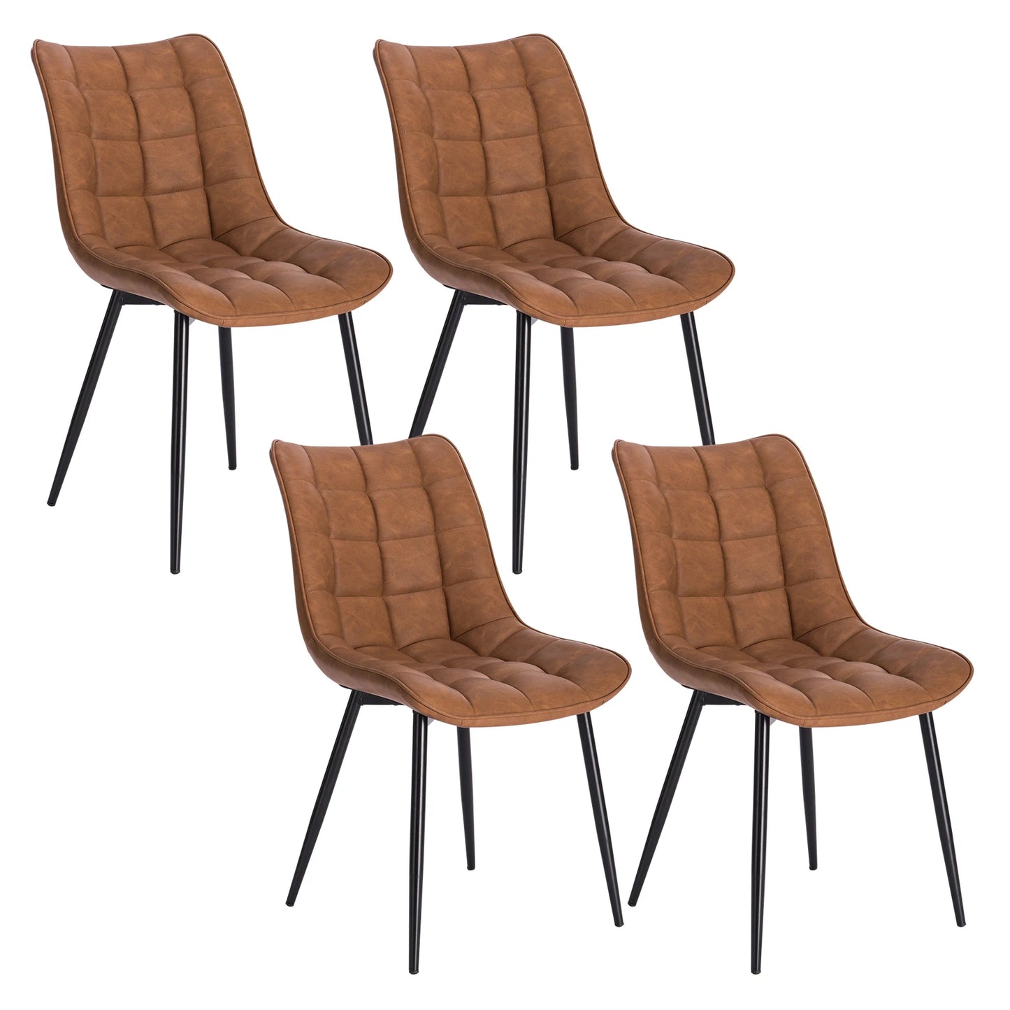 4PCs/Set Faux Leather/Fabric/Velvet/Linen Kitchen Chair