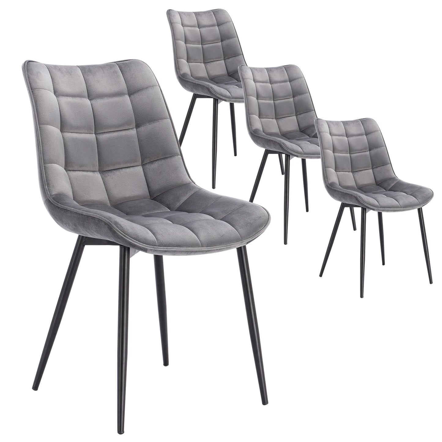 4PCs/Set Faux Leather/Fabric/Velvet/Linen Kitchen Chair