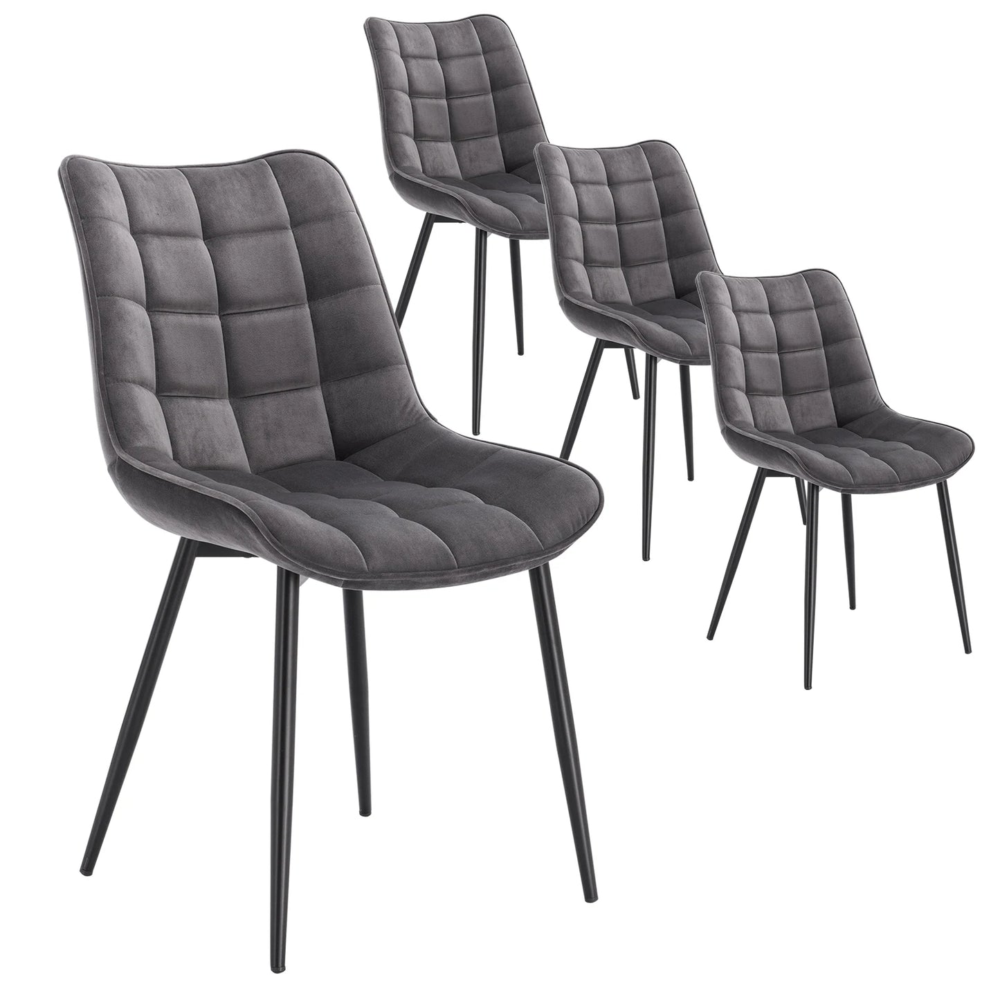 4PCs/Set Faux Leather/Fabric/Velvet/Linen Kitchen Chair