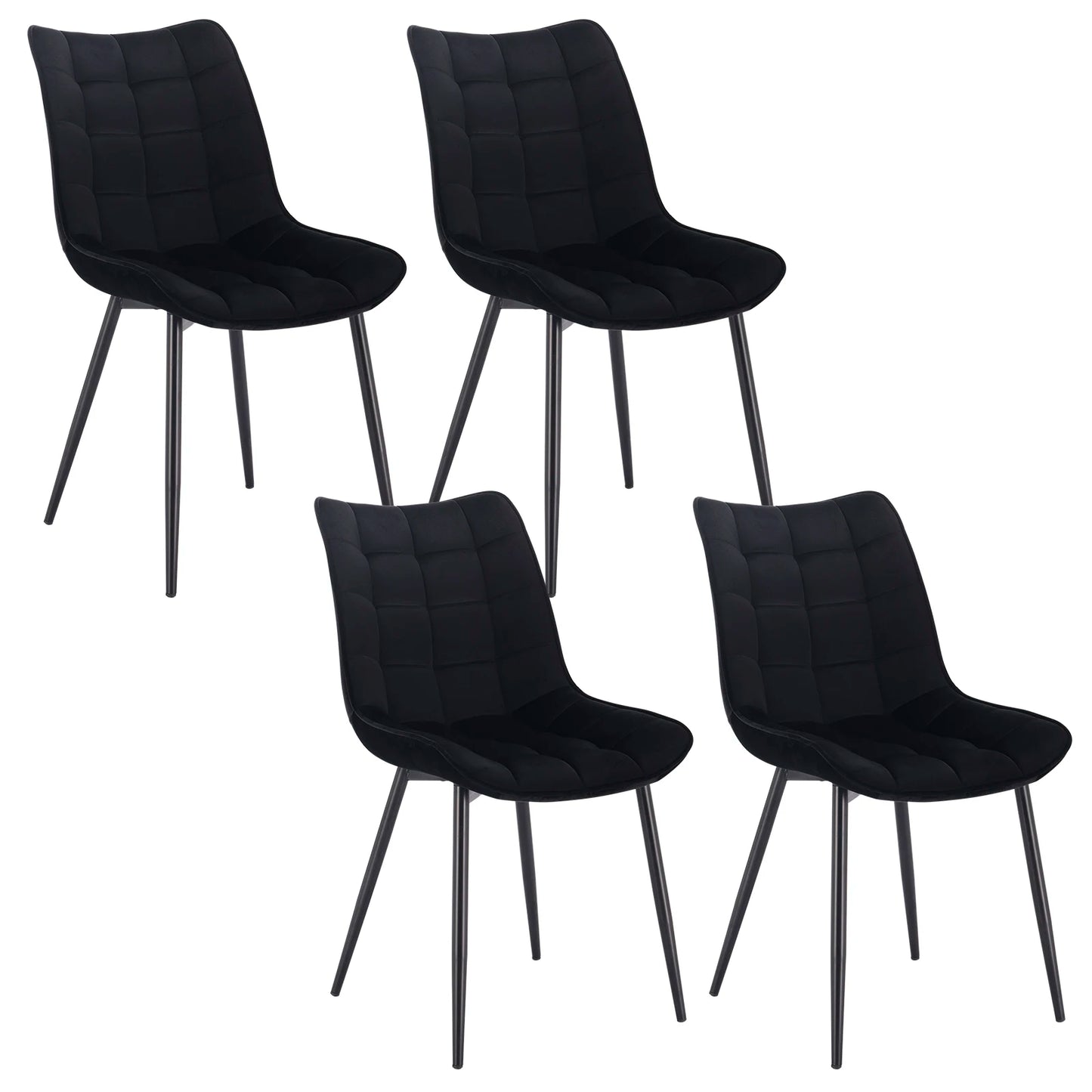 4PCs/Set Faux Leather/Fabric/Velvet/Linen Kitchen Chair