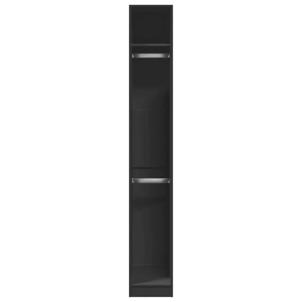 30x50x200 cm Black Engineered Wood Wardrobe
