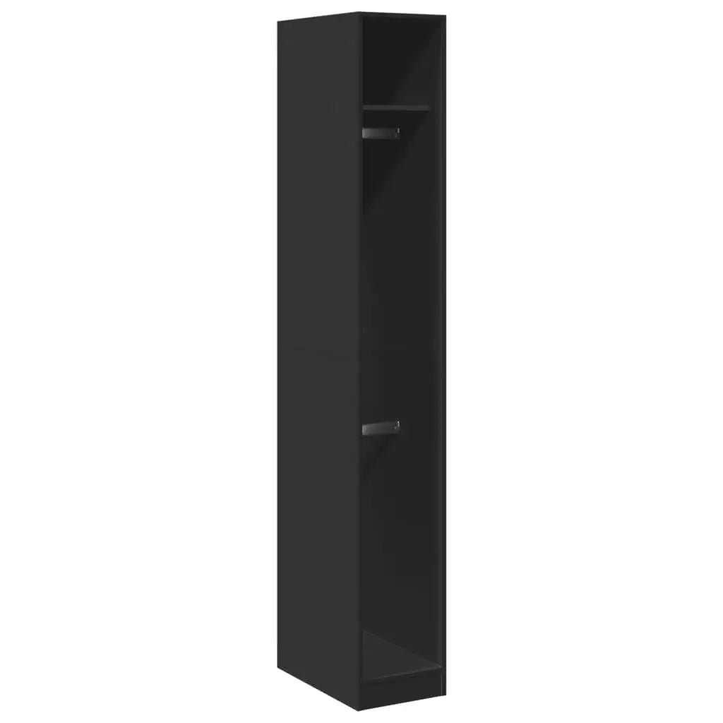 30x50x200 cm Black Engineered Wood Wardrobe
