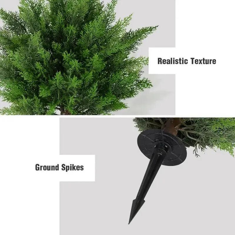 2PCS 60cm Faux Shrubs Indoor Outdoor Fake Shrubs Decor Artificial Boxwood Topiary Ball Bush Flower Pot Decoration
