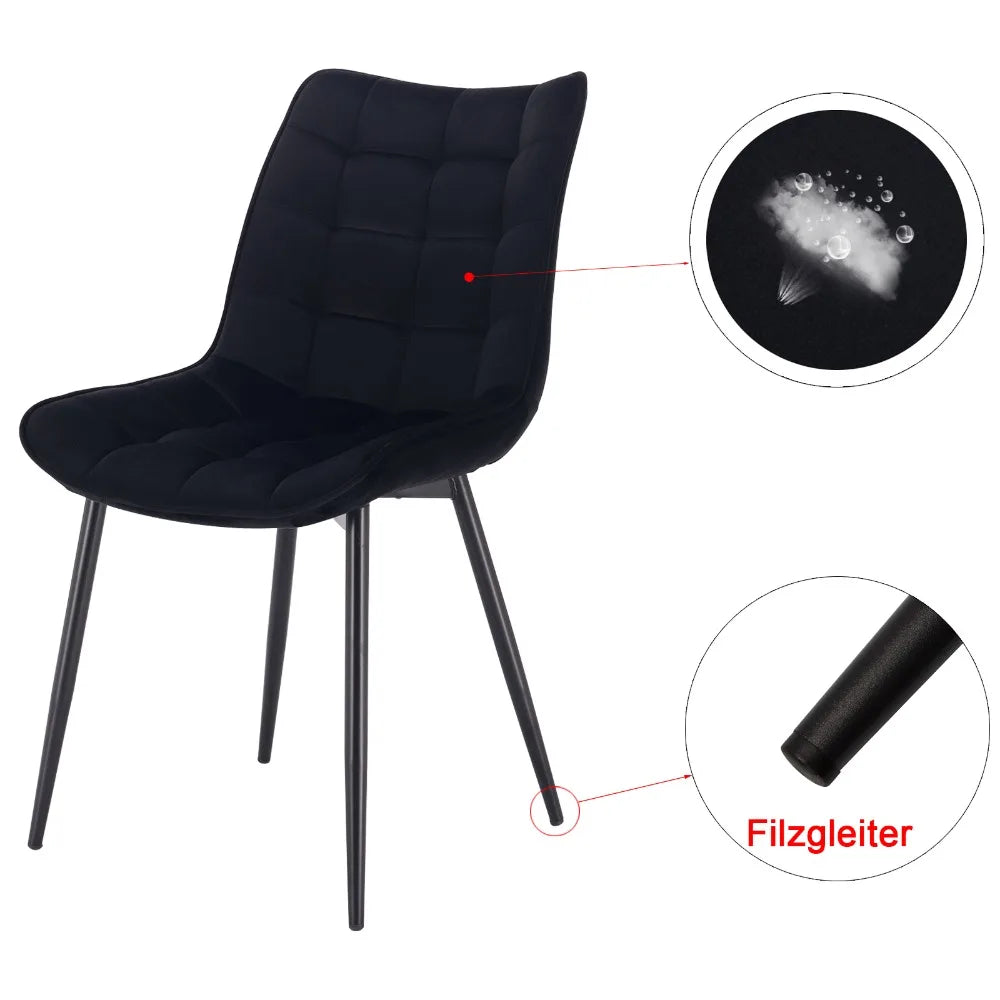 4PCs/Set Faux Leather/Fabric/Velvet/Linen Kitchen Chair