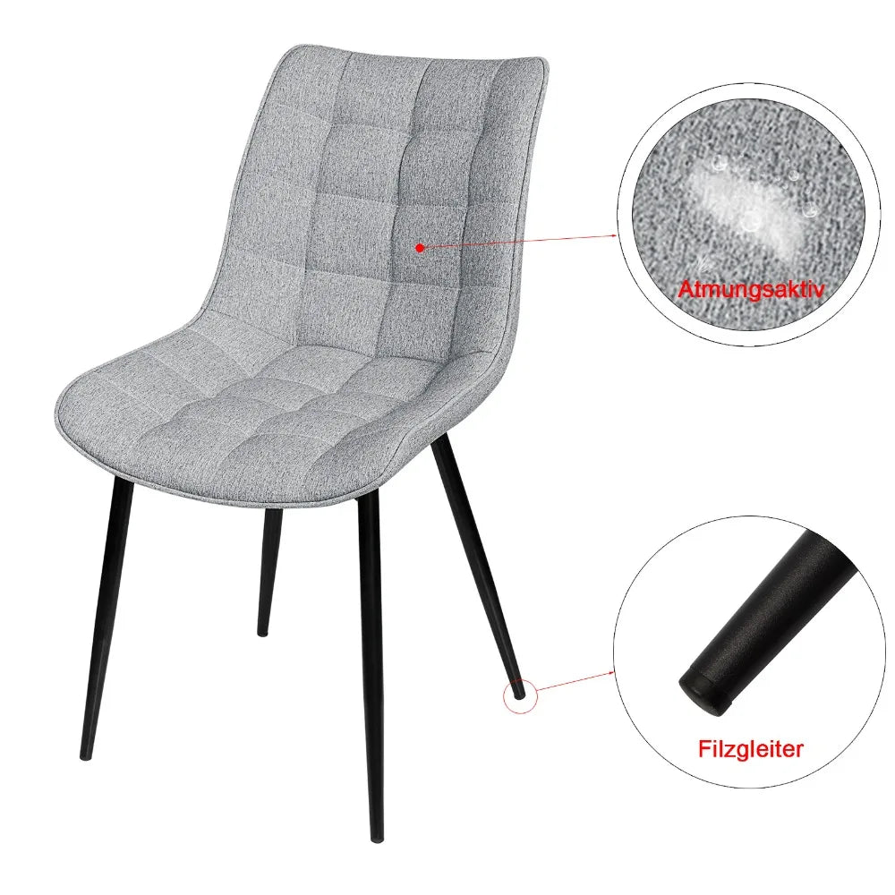 4PCs/Set Faux Leather/Fabric/Velvet/Linen Kitchen Chair